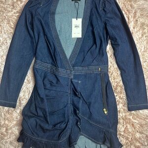 Stylish Denim Wrap Dress